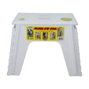 BR Plastics Ez Foldz Folded Stepstool White 12inch BR Plastics Ez Foldz Folded Stepstool White 12inch
